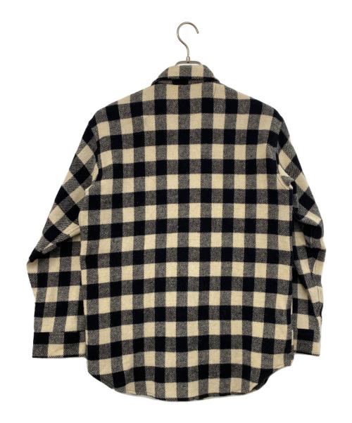 WOOLRICH（ウールリッチ）WOOLRICH (ウールリッチ) ウールシャツ ベージュ×ブラック サイズ:Ｍの古着・服飾アイテム