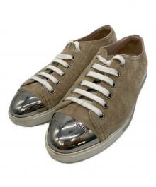 MIU MIU（ミュウミュウ）の古着「ローカットスニーカー」｜ベージュ×ホワイト