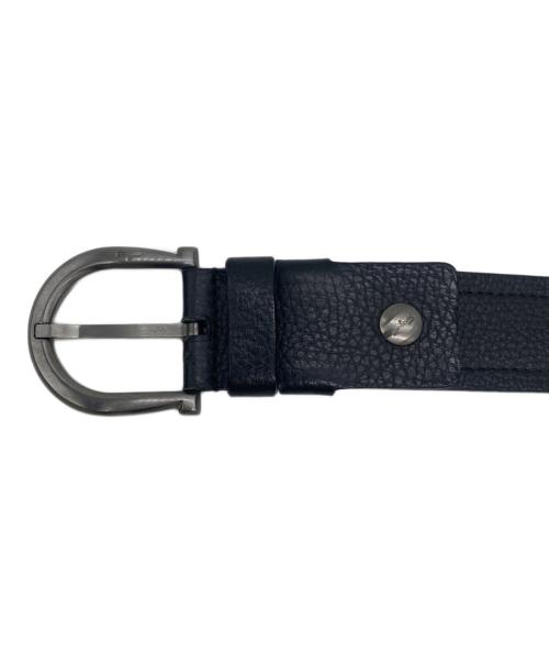 Salvatore Ferragamo（サルヴァトーレ フェラガモ）Salvatore Ferragamo (サルヴァトーレ フェラガモ) レザーベルト ブラック×シルバーの古着・服飾アイテム