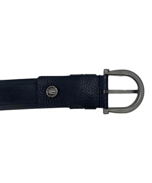 Salvatore Ferragamo（サルヴァトーレ フェラガモ）Salvatore Ferragamo (サルヴァトーレ フェラガモ) レザーベルト ブラック×シルバーの古着・服飾アイテム