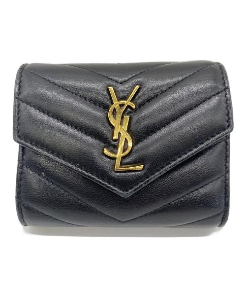Saint Laurent Paris（サンローランパリ）Saint Laurent Paris (サンローランパリ) 3つ折り財布 ブラックの古着・服飾アイテム