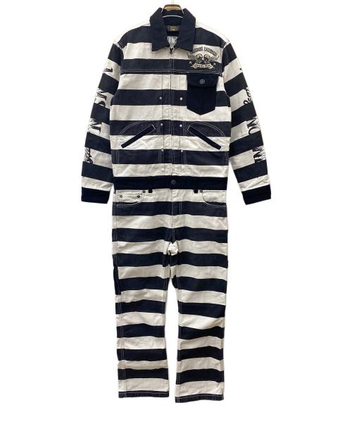 VANSON（バンソン）VANSON (バンソン) つなぎ ブラック×アイボリー サイズ:Mの古着・服飾アイテム