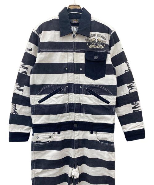 VANSON（バンソン）VANSON (バンソン) つなぎ ブラック×アイボリー サイズ:Mの古着・服飾アイテム
