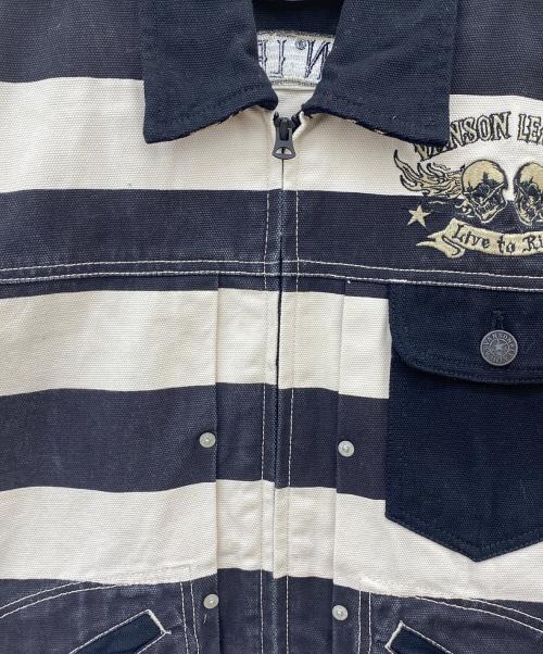 VANSON（バンソン）VANSON (バンソン) つなぎ ブラック×アイボリー サイズ:Mの古着・服飾アイテム