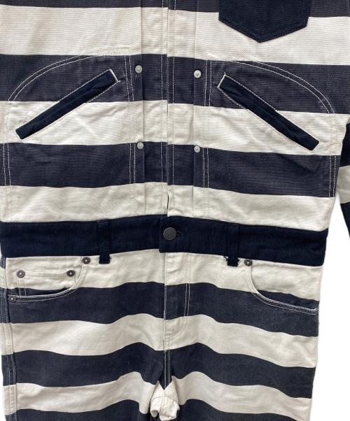 VANSON（バンソン）VANSON (バンソン) つなぎ ブラック×アイボリー サイズ:Mの古着・服飾アイテム