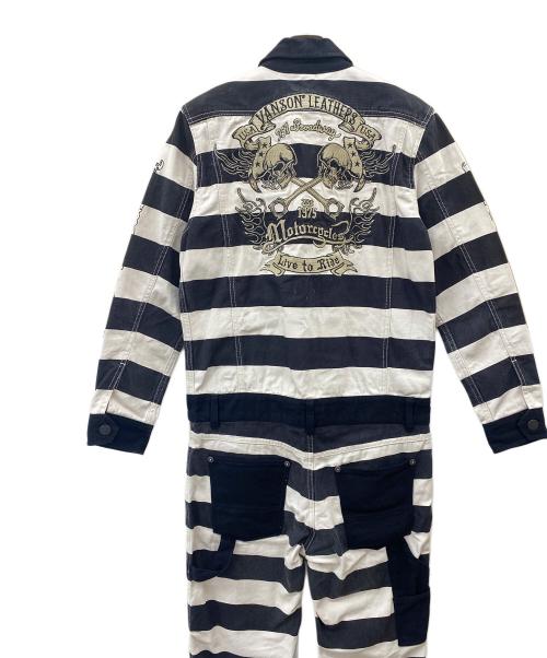 VANSON（バンソン）VANSON (バンソン) つなぎ ブラック×アイボリー サイズ:Mの古着・服飾アイテム