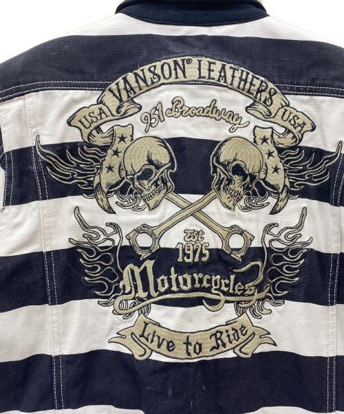 VANSON（バンソン）VANSON (バンソン) つなぎ ブラック×アイボリー サイズ:Mの古着・服飾アイテム