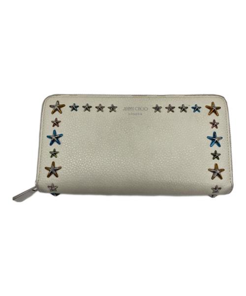 JIMMY CHOO（ジミーチュウ）JIMMY CHOO (ジミーチュウ) ラウンドファスナー財布 アイボリーの古着・服飾アイテム