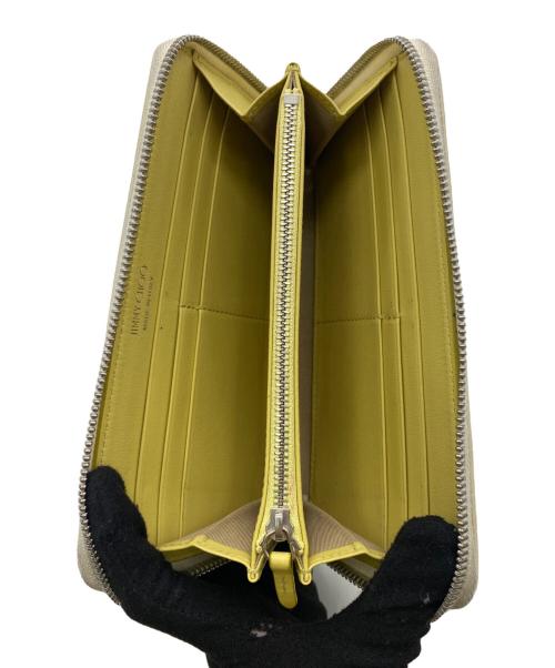 JIMMY CHOO（ジミーチュウ）JIMMY CHOO (ジミーチュウ) ラウンドファスナー財布 アイボリーの古着・服飾アイテム