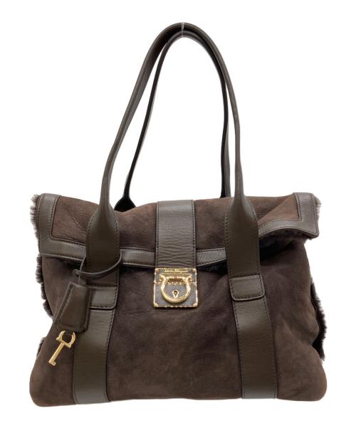 Salvatore Ferragamo（サルヴァトーレ フェラガモ）Salvatore Ferragamo (サルヴァトーレ フェラガモ) ハンドバッグ ブラウンの古着・服飾アイテム