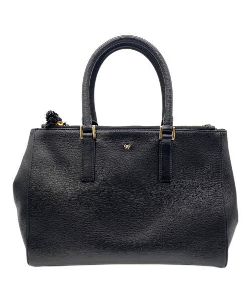 ANYA HINDMARCH（アニヤ・ハインドマーチ）ANYA HINDMARCH (アニヤ・ハインドマーチ) 2WAYバッグ ブラックの古着・服飾アイテム