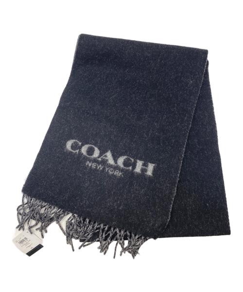 COACH（コーチ）COACH (コーチ) カシミヤ混マフラー ブラック×グレー 未使用品の古着・服飾アイテム