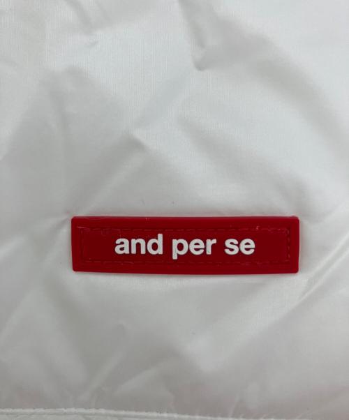 and per se（アンパスィ）and per se (アンパスィ) 中綿ナイロンジャケット ホワイト サイズ:Ｍ 未使用品の古着・服飾アイテム