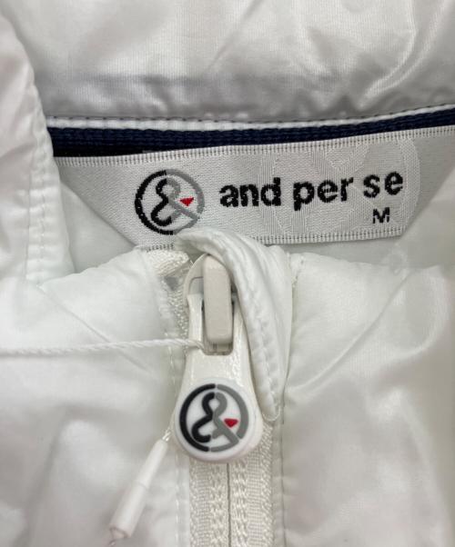 and per se（アンパスィ）and per se (アンパスィ) 中綿ナイロンジャケット ホワイト サイズ:Ｍ 未使用品の古着・服飾アイテム