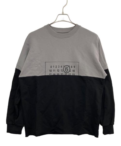 MM6 Maison Margiela（エムエムシックスメゾンマルジェラ）MM6 Maison Margiela (エムエムシックスメゾンマルジェラ) スウェット グレー×ブラック サイズ:16の古着・服飾アイテム