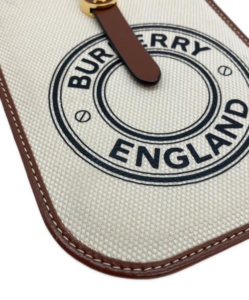 BURBERRY LONDON ENGLAND（バーバリー ロンドン イングランド）BURBERRY LONDON ENGLAND (バーバリー ロンドン イングランド) TBロゴスマホショルダーバッグ ブラウン×ベージュの古着・服飾アイテム