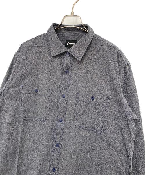 Schott（ショット）Schott (ショット) 長袖シャツ ブルー サイズ:XL 未使用品の古着・服飾アイテム