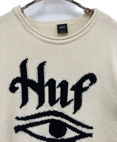 HUF（ハフ）HUF (ハフ) 厚手ニット ベージュ サイズ:Ｌの古着・服飾アイテム