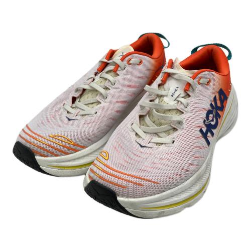 HOKAONEONE（ホカオネオネ）HOKAONEONE (ホカオネオネ) ランニングシューズ ホワイト×オレンジ サイズ:27cmの古着・服飾アイテム