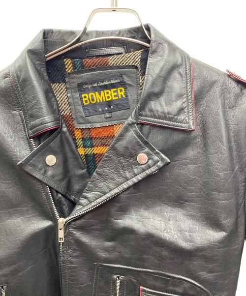 BOMBER（ボンバー）BOMBER (ボンバー) レザージャケット ブラック サイズ:Ｌの古着・服飾アイテム
