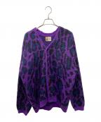 TOWN CRAFTタウンクラフト）の古着「ニットカーディガン」｜パープル×ブラック