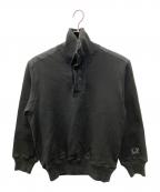 C.P COMPANYシーピーカンパニー）の古着「ハーフボタンパッチワークスウェット」｜ブラック
