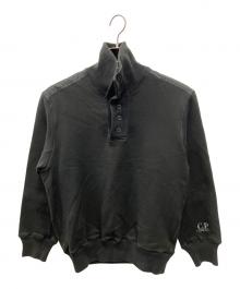 C.P COMPANY（シーピーカンパニー）の古着「ハーフボタンパッチワークスウェット」｜ブラック
