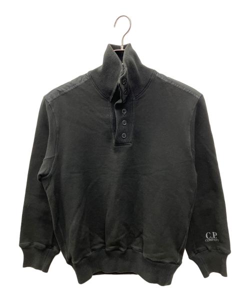 C.P COMPANY（シーピーカンパニー）C.P COMPANY (シーピーカンパニー) ハーフボタンパッチワークスウェット ブラック サイズ:Ｍの古着・服飾アイテム