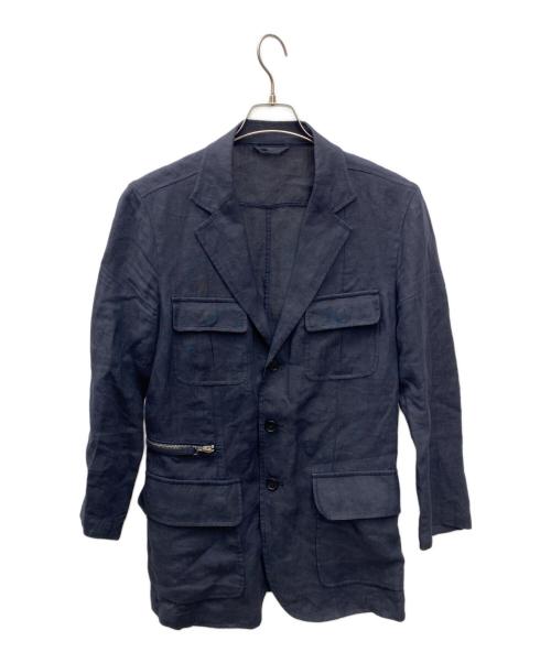 Belvest（ﾍﾞﾙｳﾞｪｽﾄ）Belvest (ベルヴェスト) リネンジャケット ネイビー サイズ:SIZE 46の古着・服飾アイテム