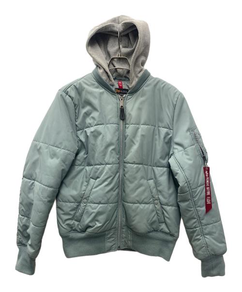 ALPHA（アルファ）ALPHA (アルファ) ミリタリージャケット スカイブルー×グレー サイズ:Lの古着・服飾アイテム