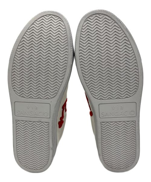 Sangacio（サンガッチョ）SANGACIO (サンガッチョ) ローカットスニーカー ホワイト×レッド サイズ:28の古着・服飾アイテム