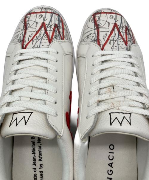 Sangacio（サンガッチョ）SANGACIO (サンガッチョ) ローカットスニーカー ホワイト×レッド サイズ:28の古着・服飾アイテム