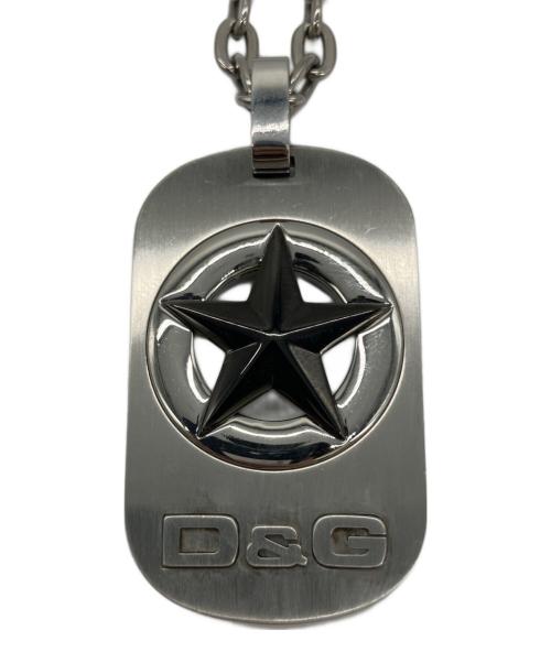 DOLCE & GABBANA（ドルチェ＆ガッバーナ）DOLCE & GABBANA (ドルチェ＆ガッバーナ) スターロゴプレートネックレス シルバーの古着・服飾アイテム