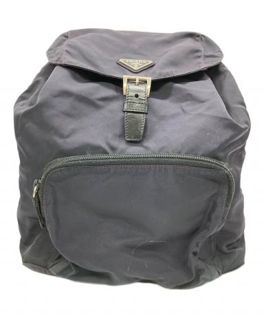 中古・古着通販】PRADA (プラダ) ナイロンリュック ネイビー×ブラック