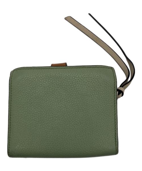 LOEWE（ロエベ）LOEWE (ロエベ) 2つ折り財布 黄緑×ベージュの古着・服飾アイテム