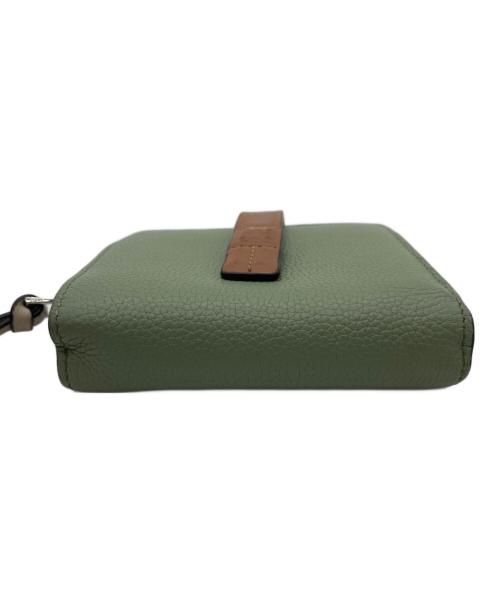 LOEWE（ロエベ）LOEWE (ロエベ) 2つ折り財布 黄緑×ベージュの古着・服飾アイテム