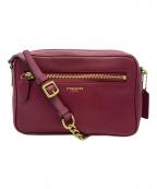 COACHコーチ）の古着「チェーンショルダーバッグ」｜レッド