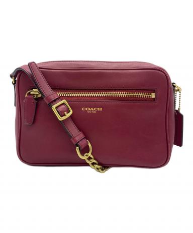中古・古着通販】COACH (コーチ) チェーンショルダーバッグ レッド