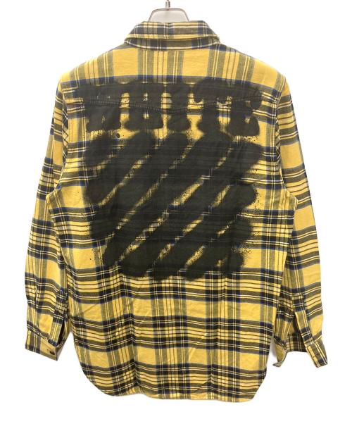 OFFWHITE（オフホワイト）OFFWHITE (オフホワイト) 長袖シャツ イエロー×ネイビー サイズ:Ｍの古着・服飾アイテム