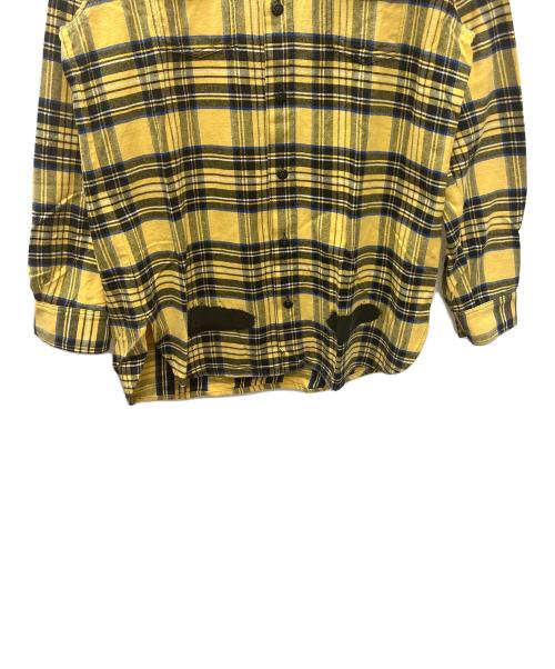 OFFWHITE（オフホワイト）OFFWHITE (オフホワイト) 長袖シャツ イエロー×ネイビー サイズ:Ｍの古着・服飾アイテム