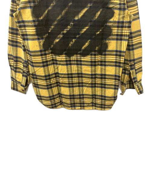 OFFWHITE（オフホワイト）OFFWHITE (オフホワイト) 長袖シャツ イエロー×ネイビー サイズ:Ｍの古着・服飾アイテム