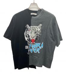 Onitsuka Tiger（オニツカタイガー）の古着「半袖カットソー」｜ブラック×グレー