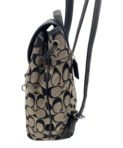 COACH（コーチ）COACH (コーチ) リュック ブラック×ベージュの古着・服飾アイテム