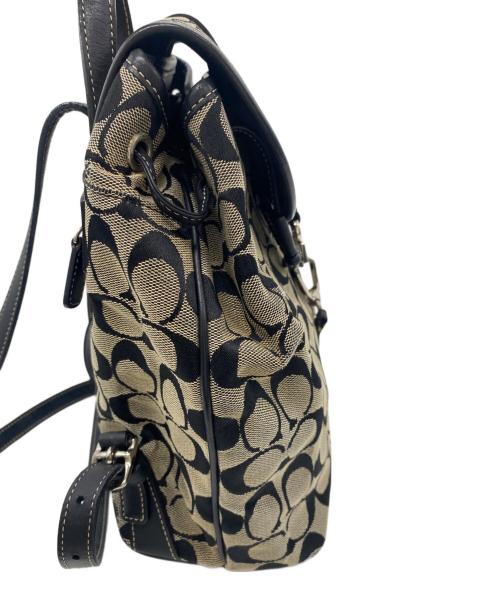 COACH（コーチ）COACH (コーチ) リュック ブラック×ベージュの古着・服飾アイテム
