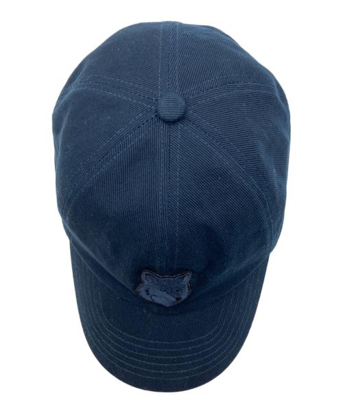 maison kitsune（メゾンキツネ）MAISON KITSUNE (メゾンキツネ) フォックスヘッドキャップ ネイビー サイズ:FREE 未使用品の古着・服飾アイテム