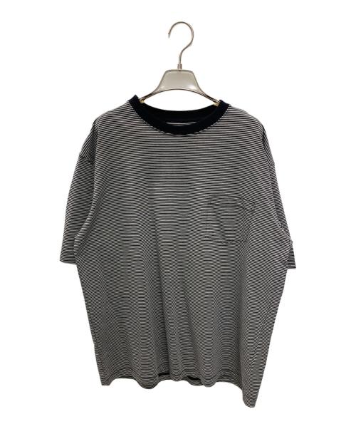 EEL（イール）EEL (イール) 半袖カットソー グレー×ブラック サイズ:Ｍの古着・服飾アイテム