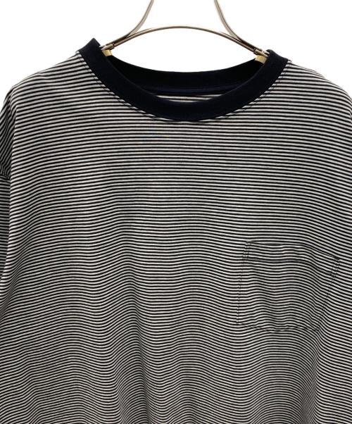 EEL（イール）EEL (イール) 半袖カットソー グレー×ブラック サイズ:Ｍの古着・服飾アイテム
