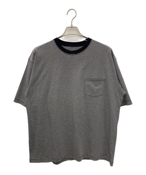 EEL（イール）EEL (イール) 半袖カットソー グレー×ブラック サイズ:Ｌの古着・服飾アイテム