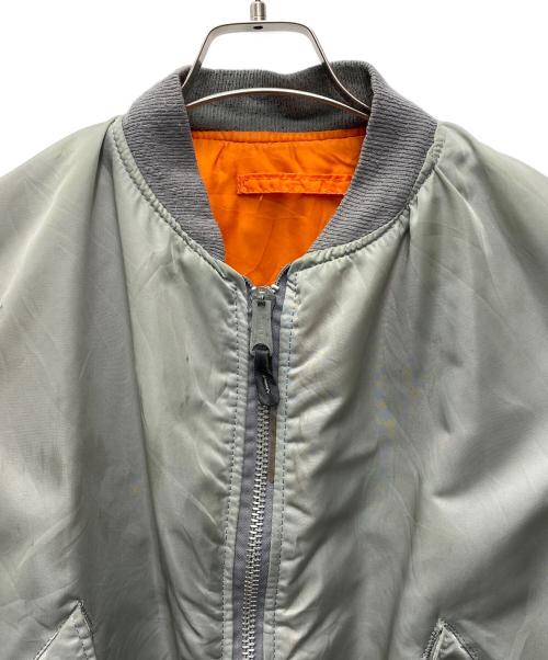 ALPHA（アルファ）ALPHA (アルファ) MA-1ジャケット グレー×オレンジ サイズ:Ｌの古着・服飾アイテム
