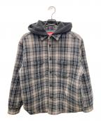 SUPREMEシュプリーム）の古着「Tartan Flannel Hooded Shirt」｜グレー×ブラック